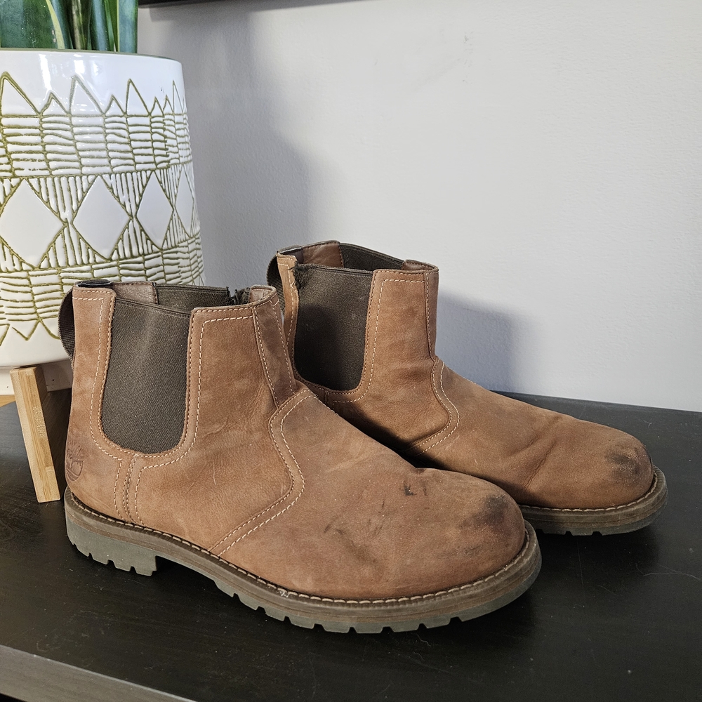 Timberland Brown Rugged Chelsea Boots